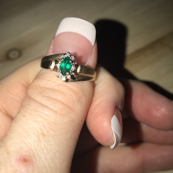 Jewelry - SOLD!! 10kt gold emerald and diamond ring